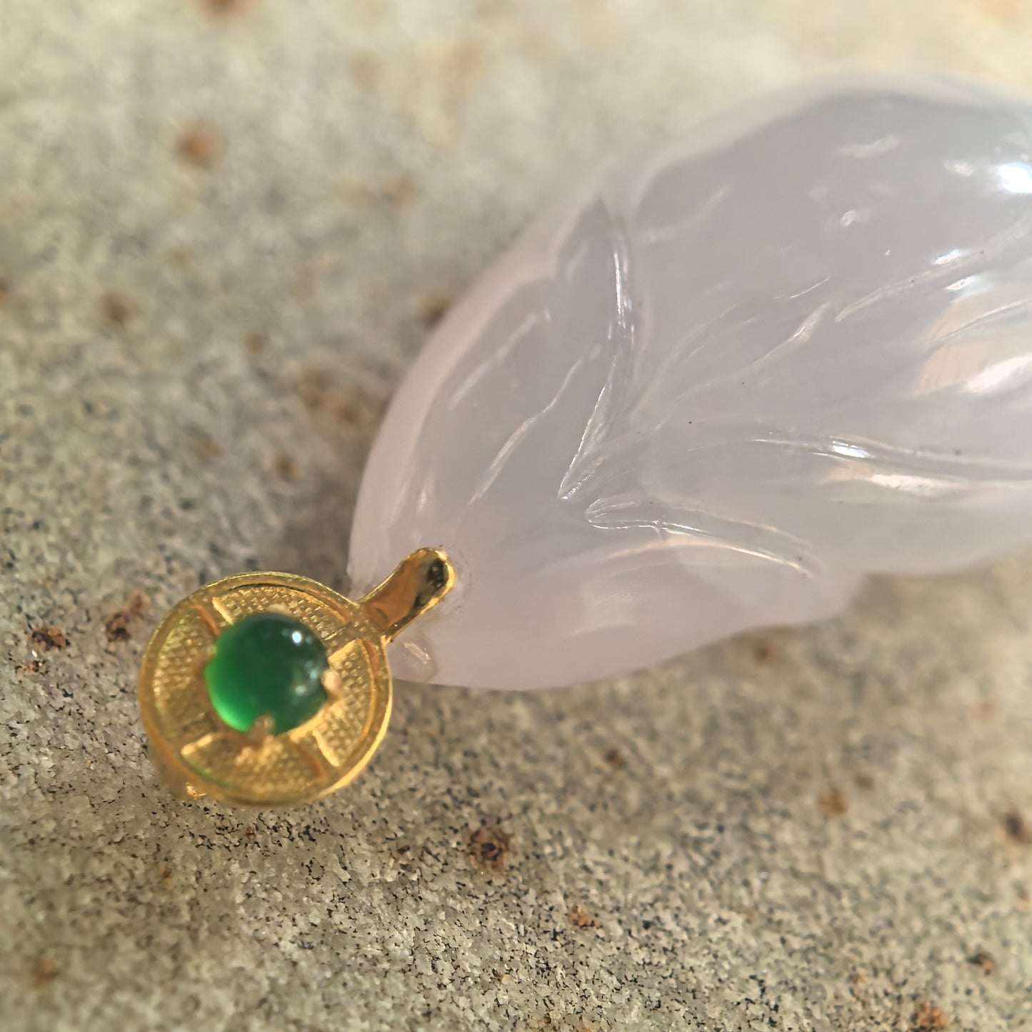 Icy Glutinous Lavender Magnolia Jadeite Pendant