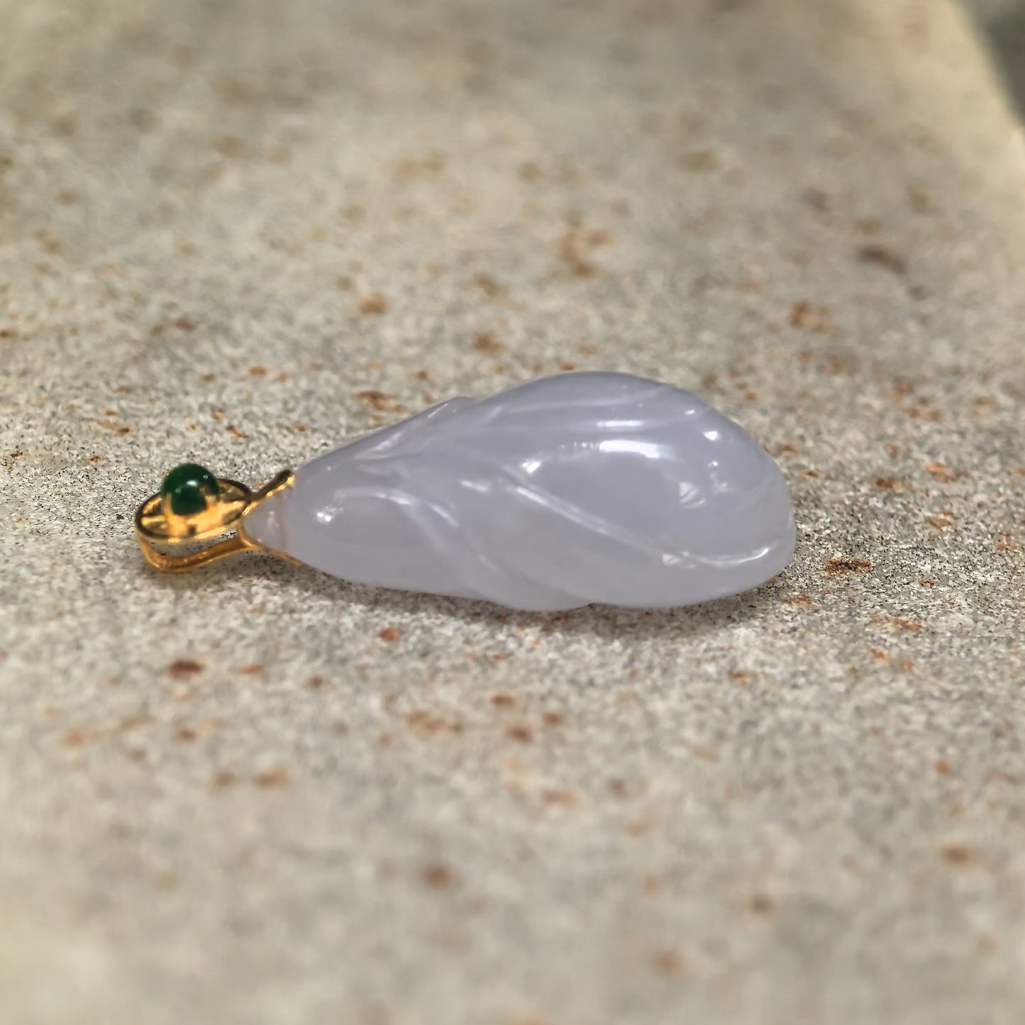 Icy Glutinous Lavender Magnolia Jadeite Pendant