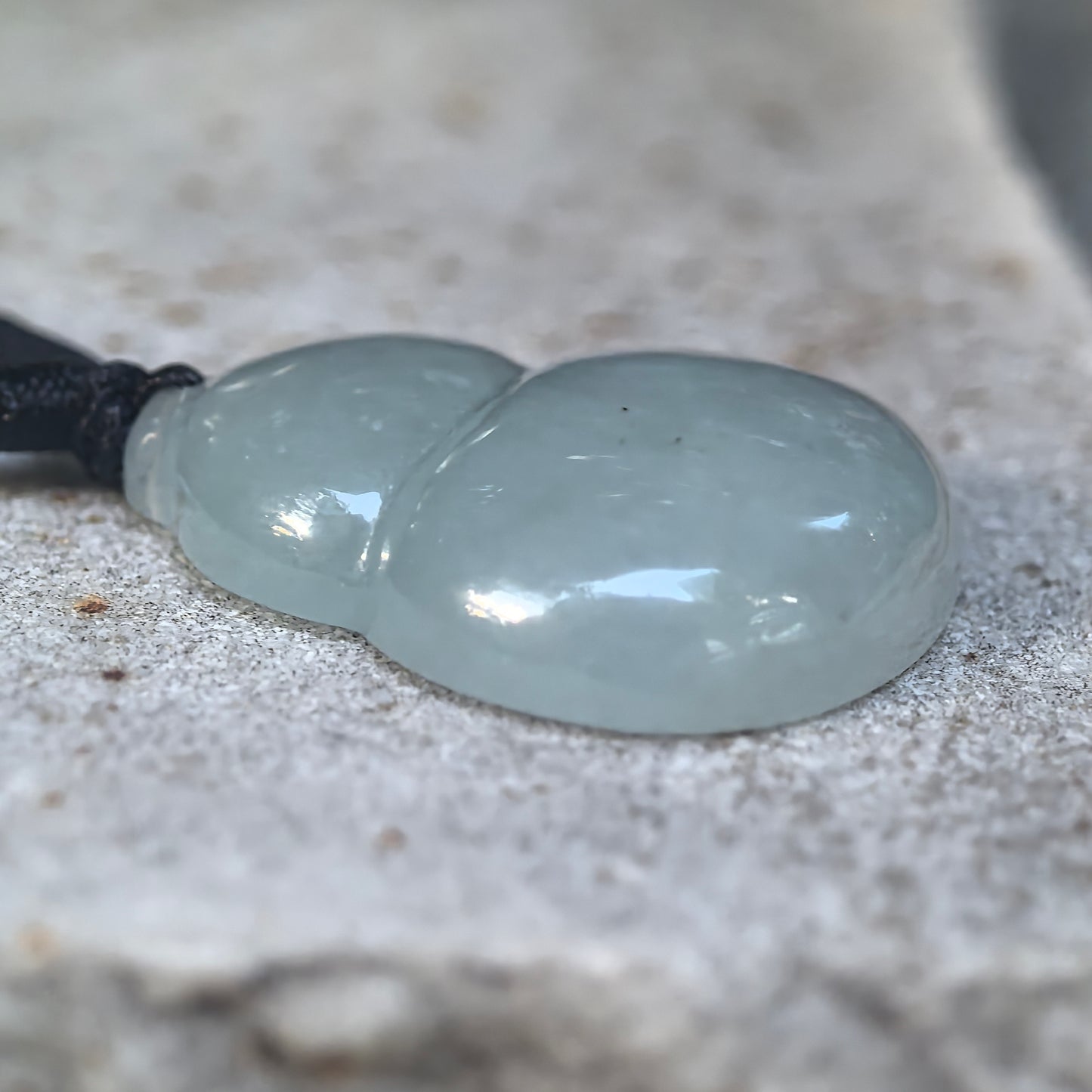 Glutinous Light Green Jadeite Gourd Pendant