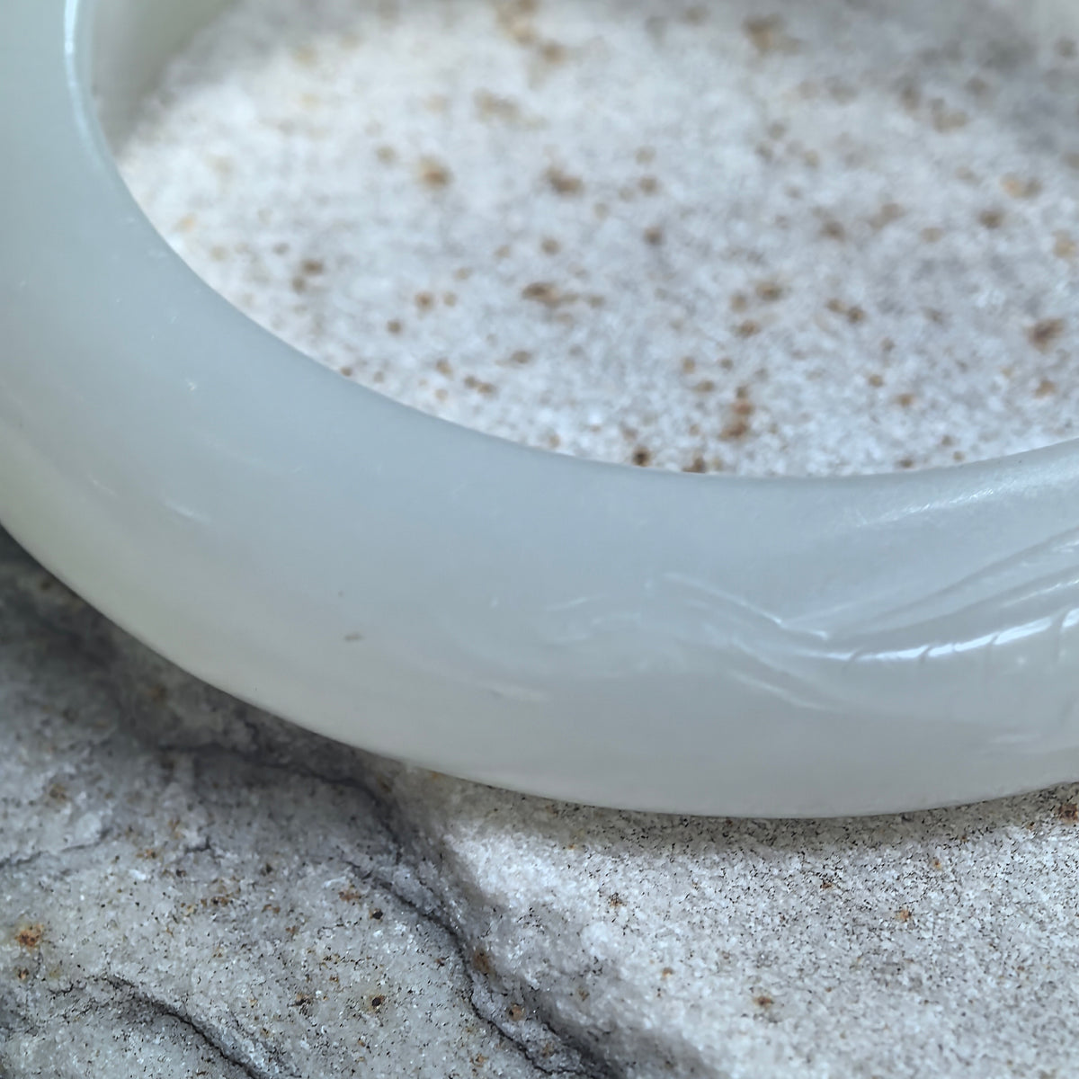 White Lotus-Carved D-Shape Nephrite Bangle -53mm