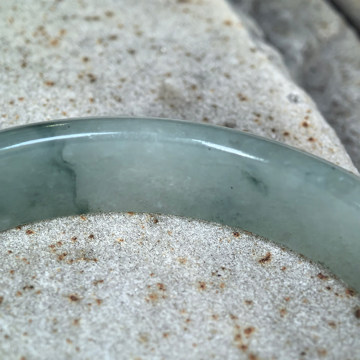 Fine Glutinous Dark Green Floating Flower D-Shape Jadeite Bangle -58mm
