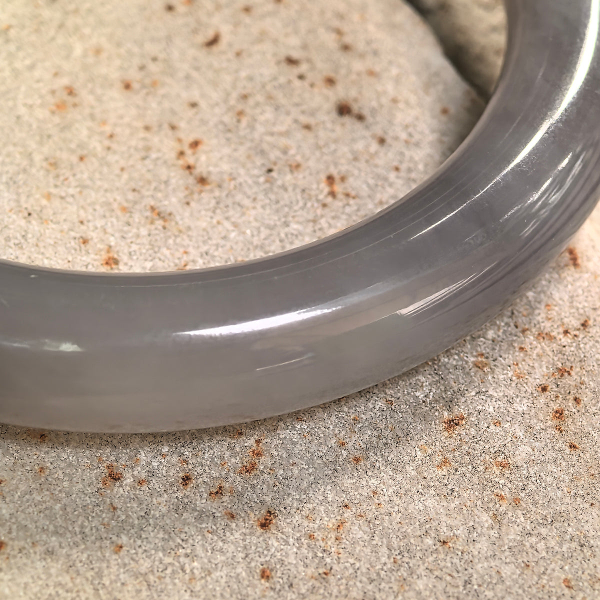 Smoky Purple Round Nephrite Bangle -56mm