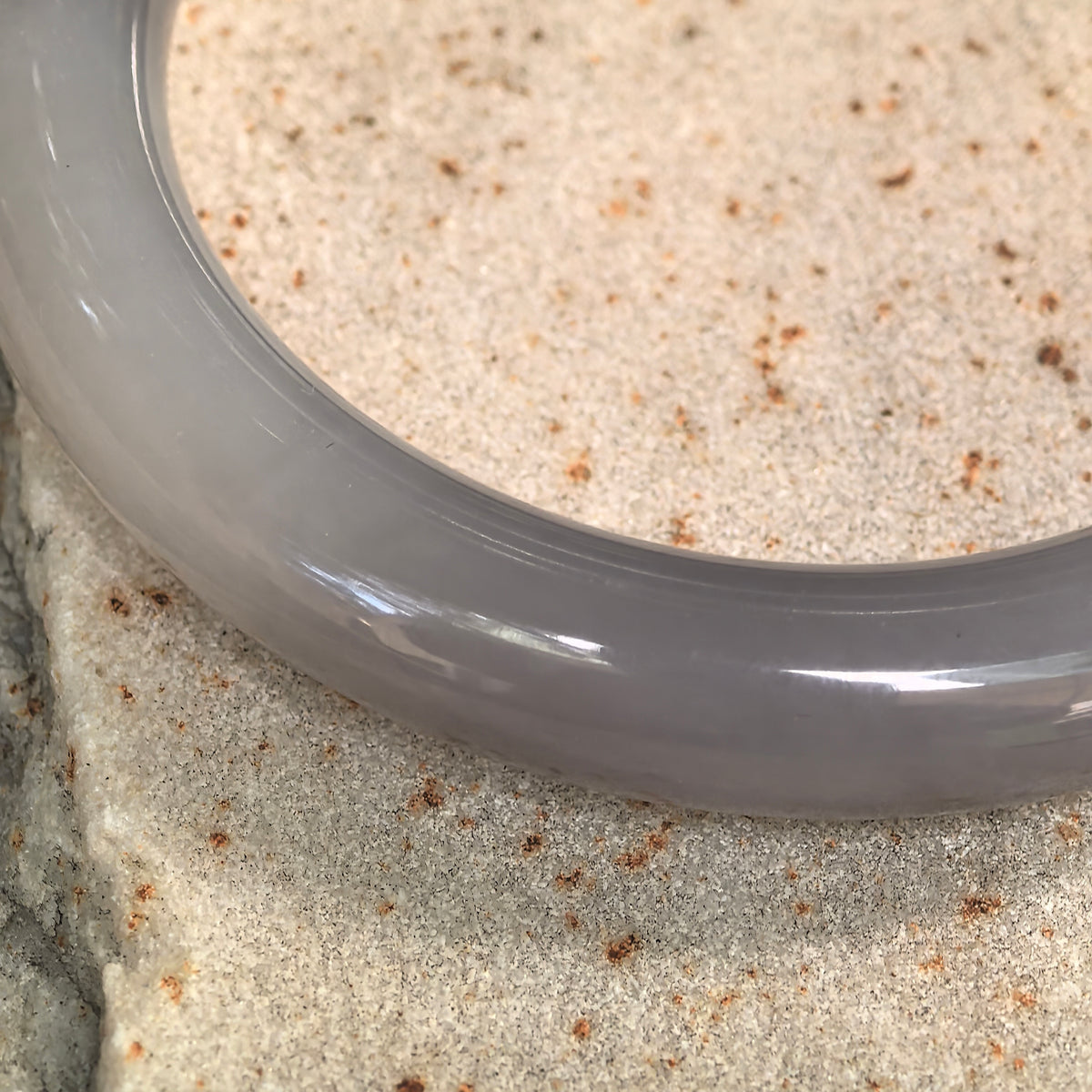 Smoky Purple Round Nephrite Bangle -56mm