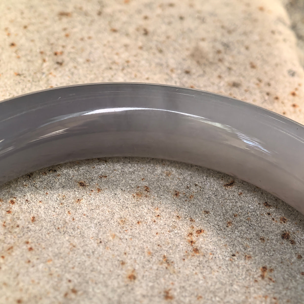 Smoky Purple Round Nephrite Bangle -56mm