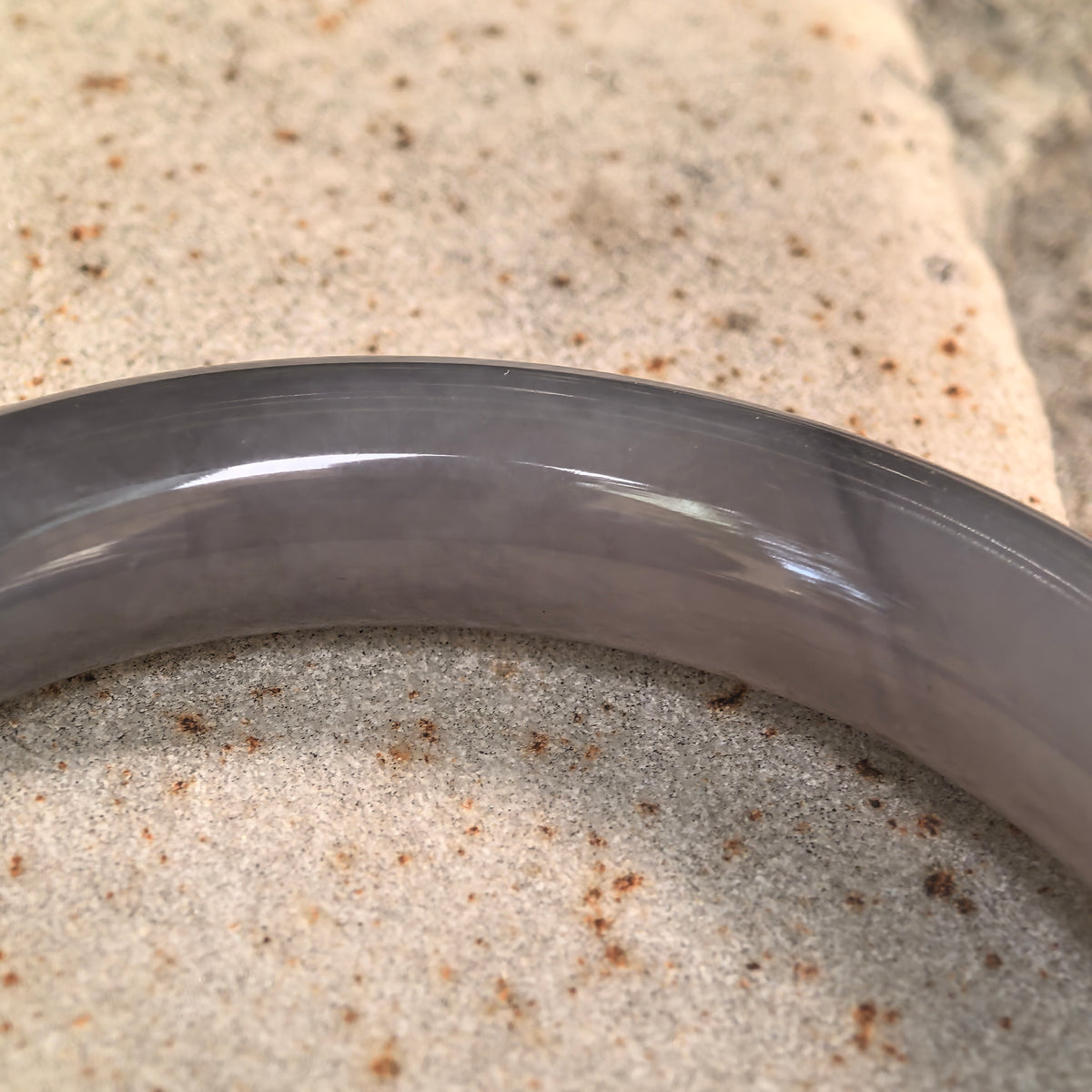 Smoky Purple Round Nephrite Bangle -56mm