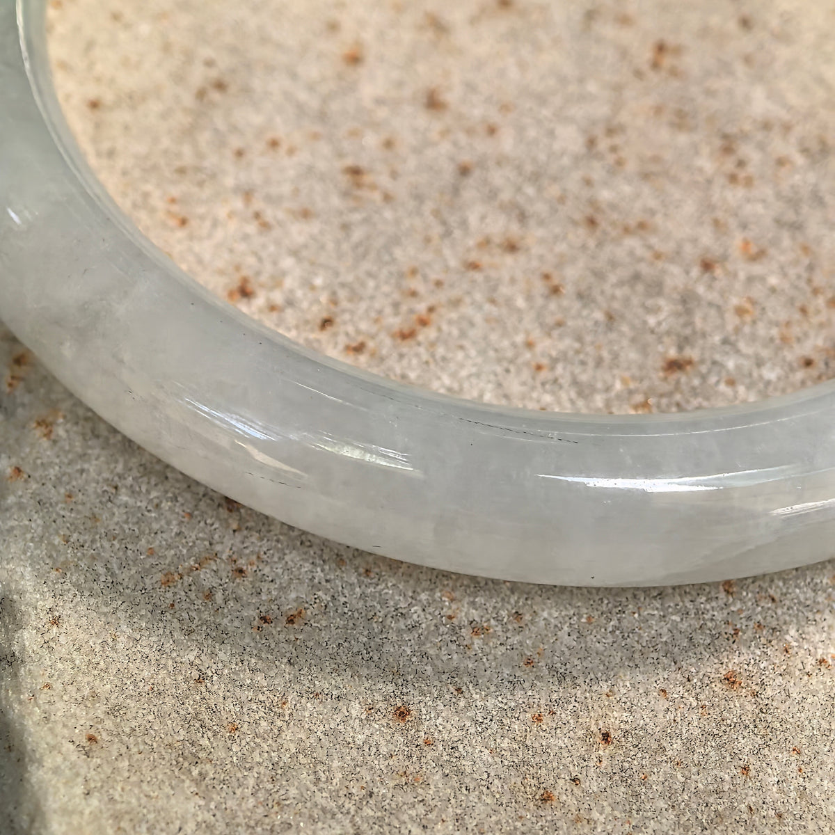 Fine Glutinous Light Green RoundJadeite Bangle -56mm