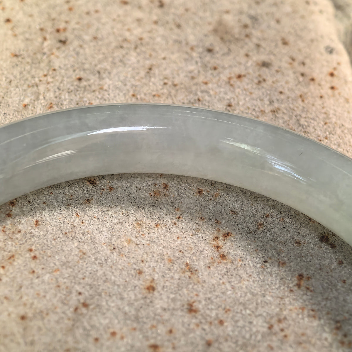 Fine Glutinous Light Green RoundJadeite Bangle -56mm