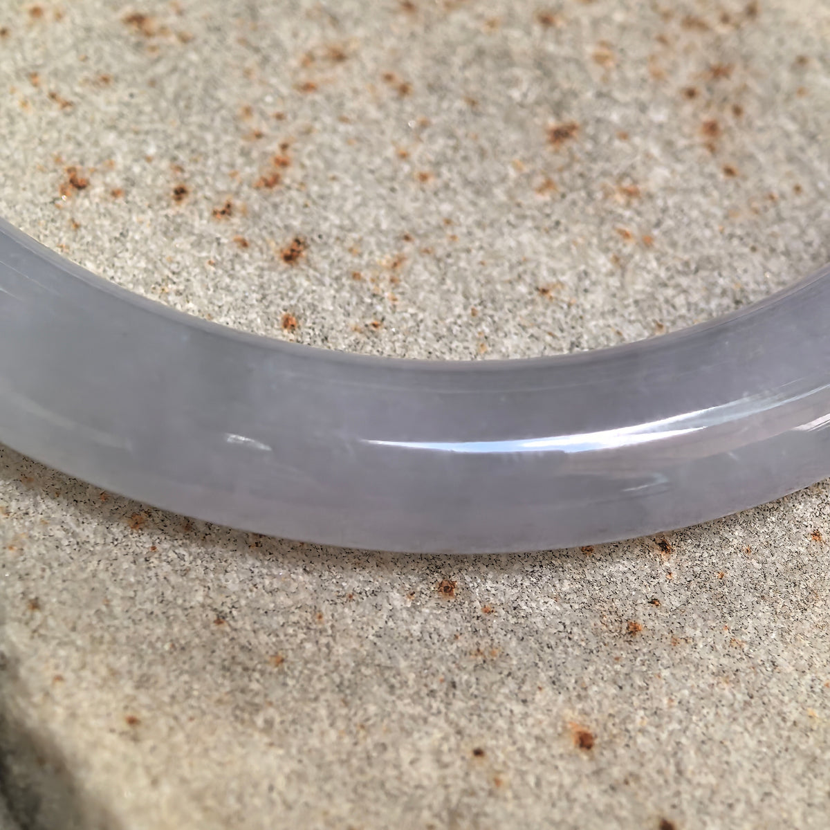 Fine Glutinous Pale Lavender RoundJadeite Bangle -56mm