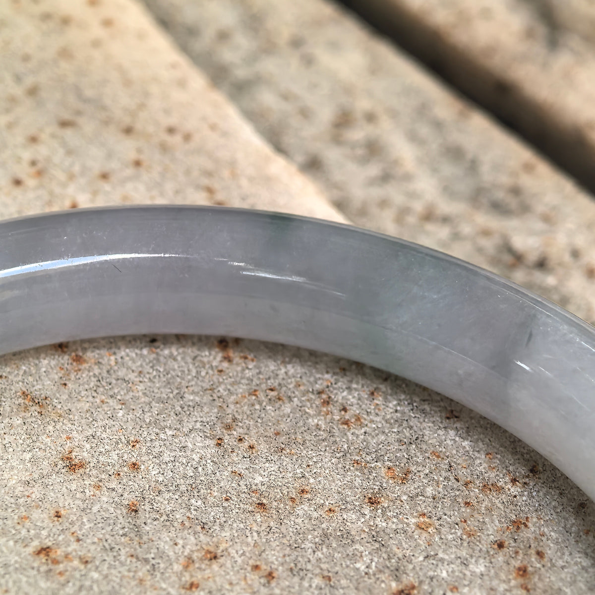 Fine Glutinous Pale Lavender RoundJadeite Bangle -56mm