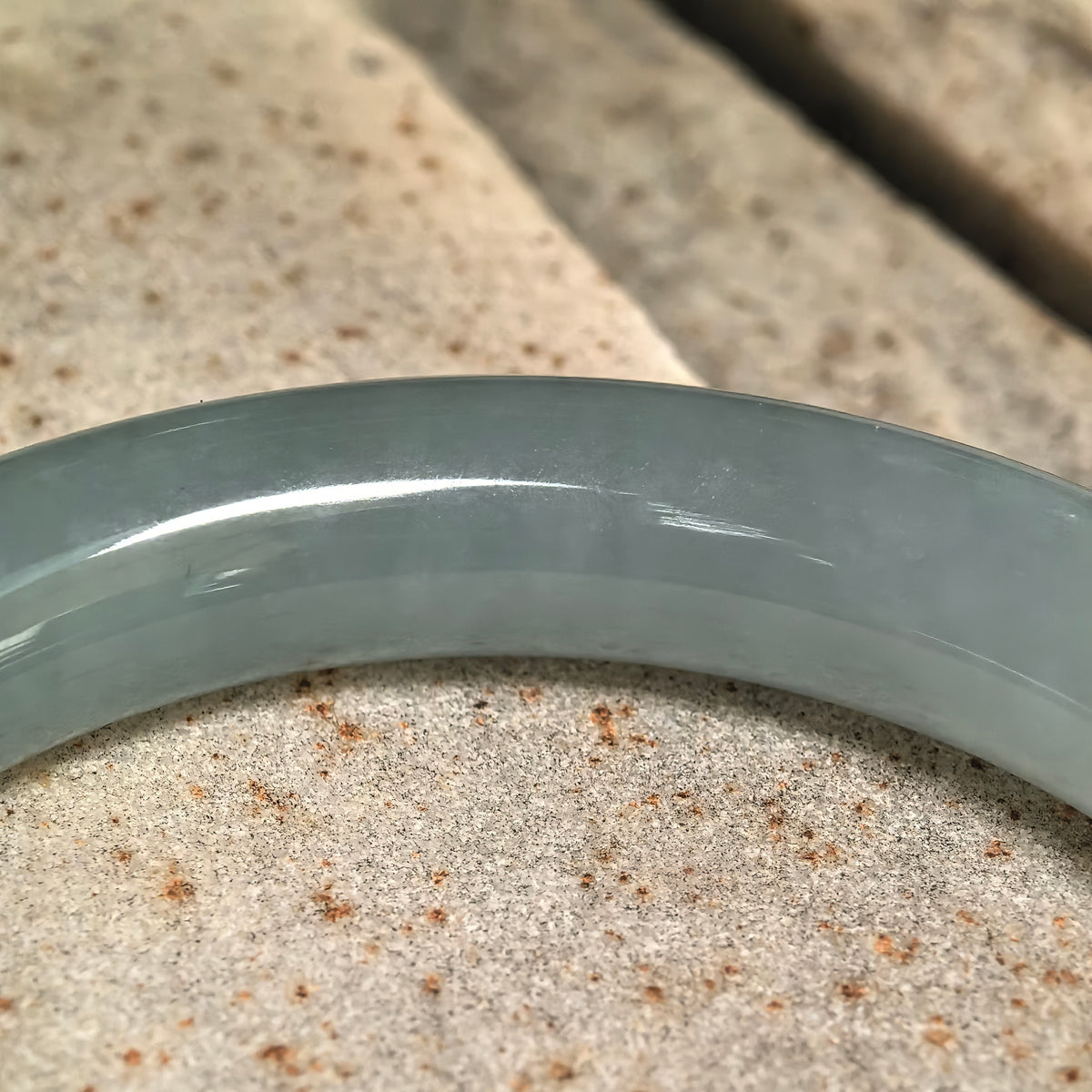 Icy Glutinous Blue-Green Round Jadeite Bangle -56mm
