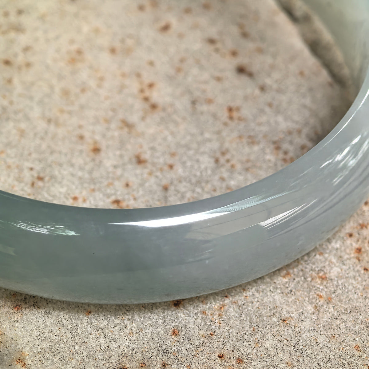 Icy Glutinous Light Green D-Shape Jadeite Bangle -58mm