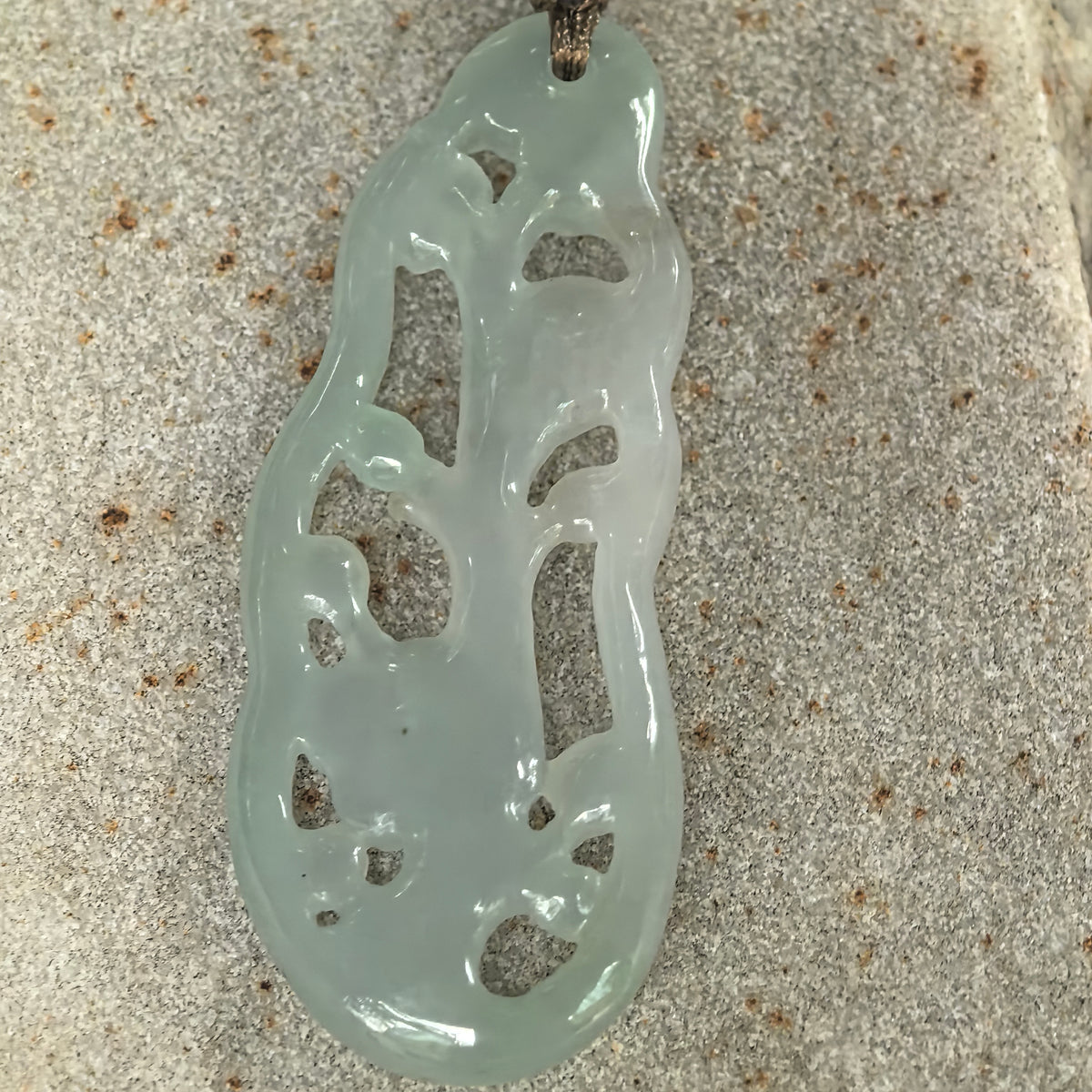 Icy Glutinous Pale Green Openwork Plum Blossom Jadeite Pendant