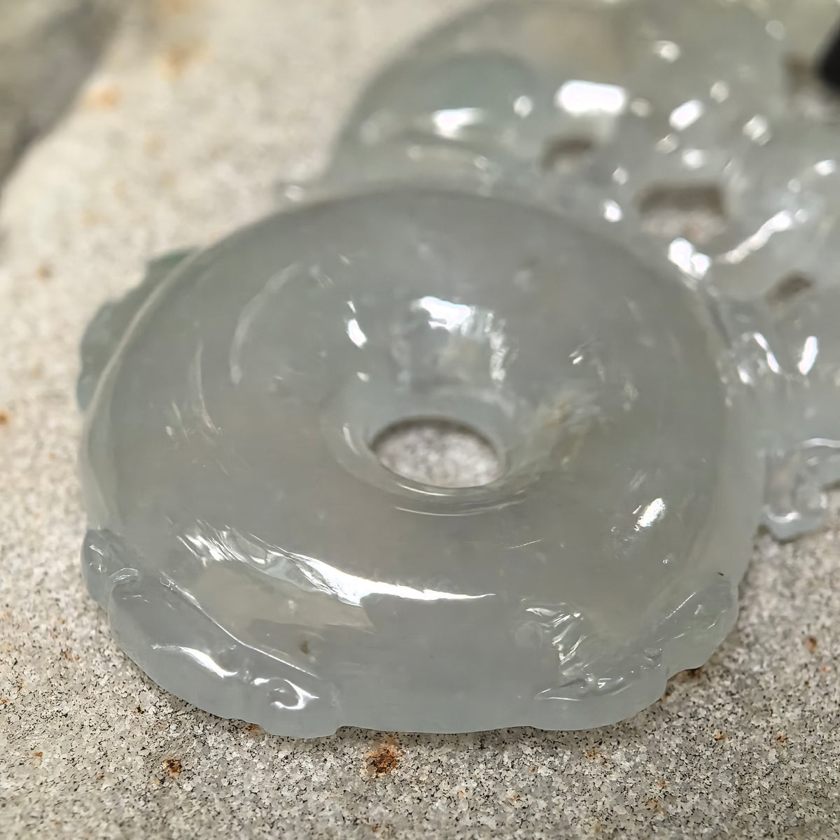 Icy Glutinous Pale Green Double Pixiu Jadeite Peace Pendant