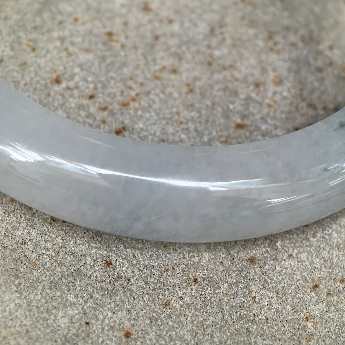 Icy Glutinous Deep Green Floating Flower D-Shape Jadeite Bangle -57mm