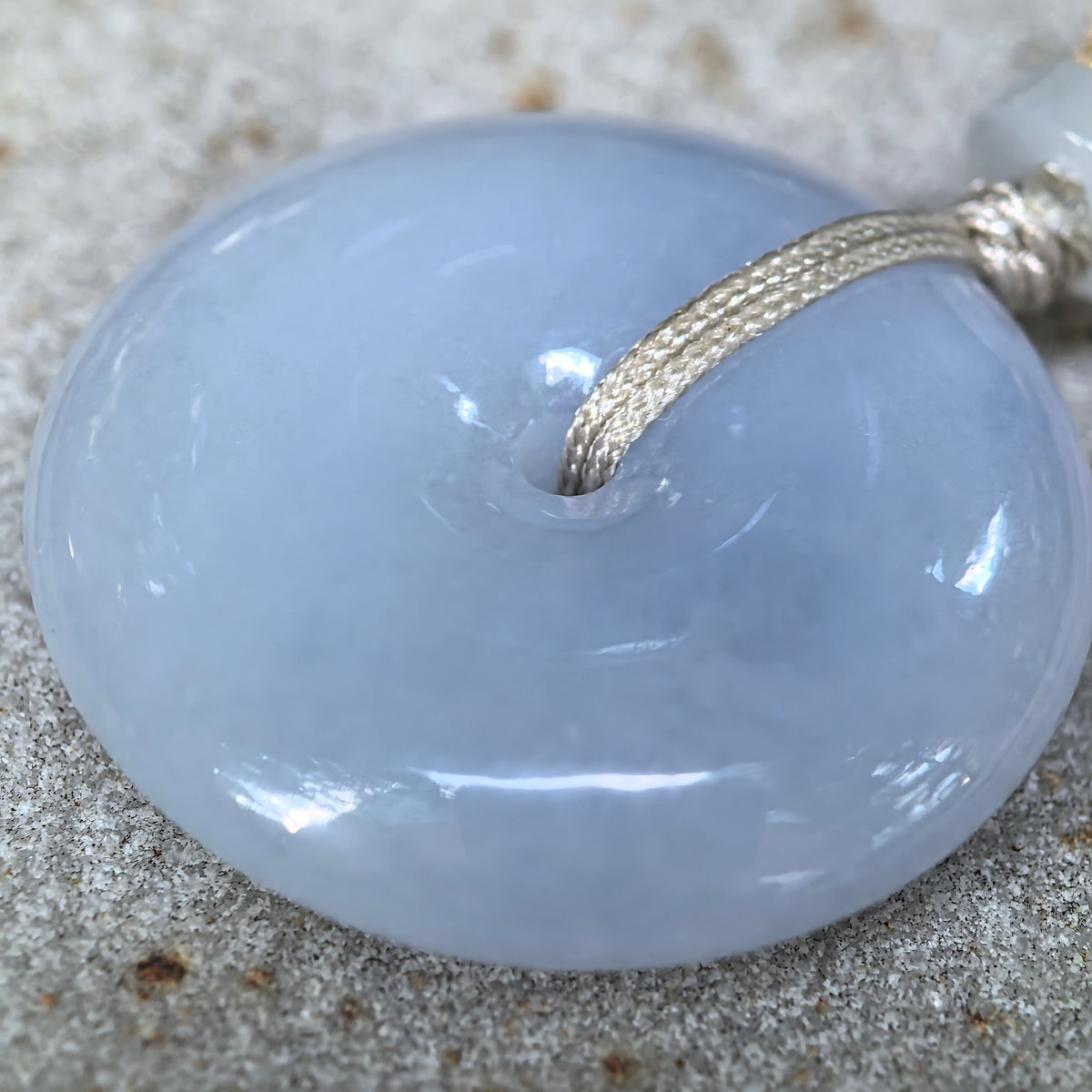 Icy Glutinous Blue-Lavender Jadeite Peace Pendant