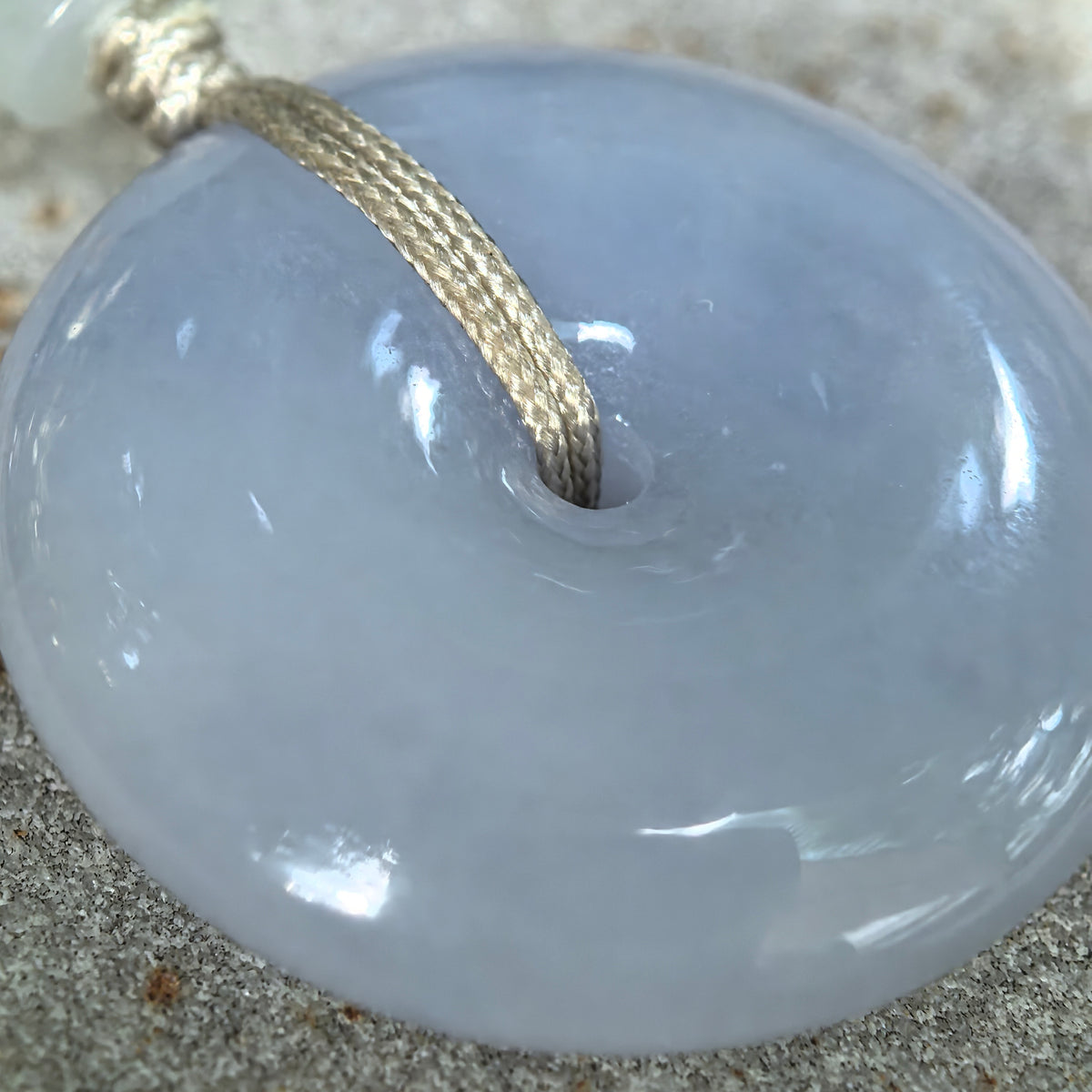 Icy Glutinous Blue-Lavender Jadeite Peace Pendant