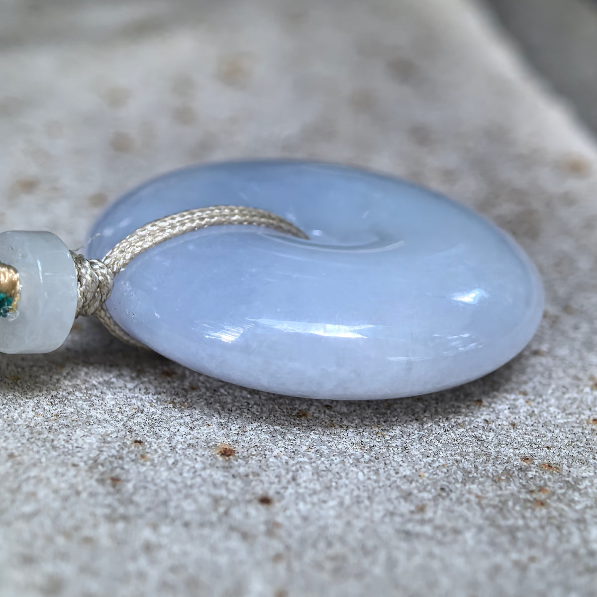 Icy Glutinous Blue-Lavender Jadeite Peace Pendant