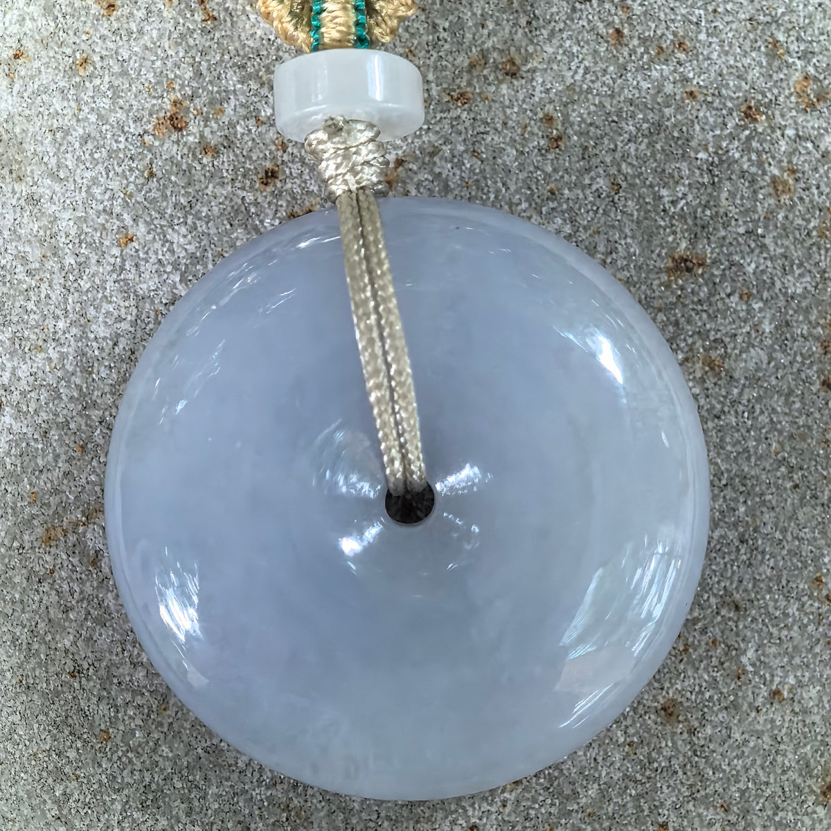 Icy Glutinous Blue-Lavender Jadeite Peace Pendant
