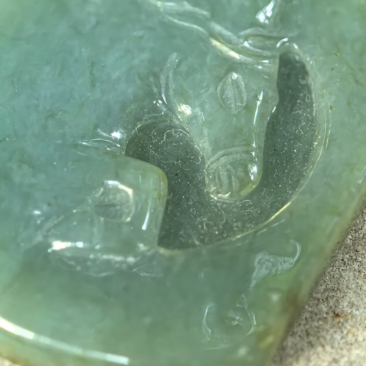 Glutinous Muted Gray-Green Jadeite Horse Plaque Pendant