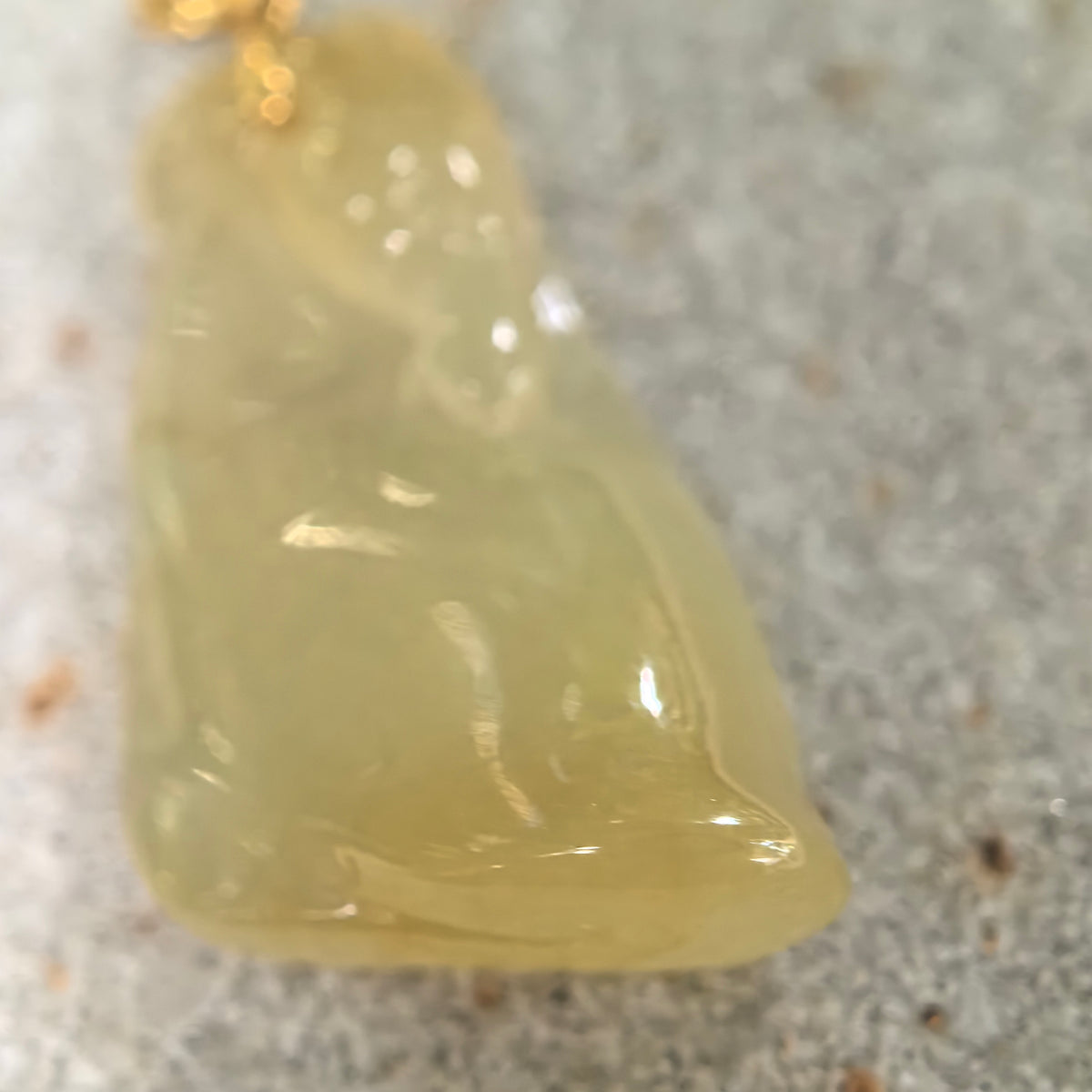 Icy Glutinous Yellow Horse Head Jadeite Pendant