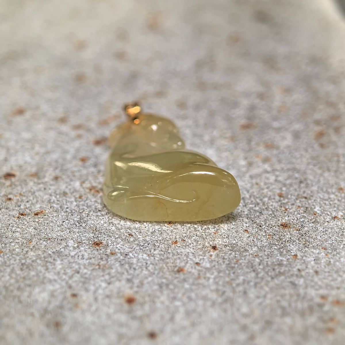 Icy Glutinous Yellow Horse Head Jadeite Pendant