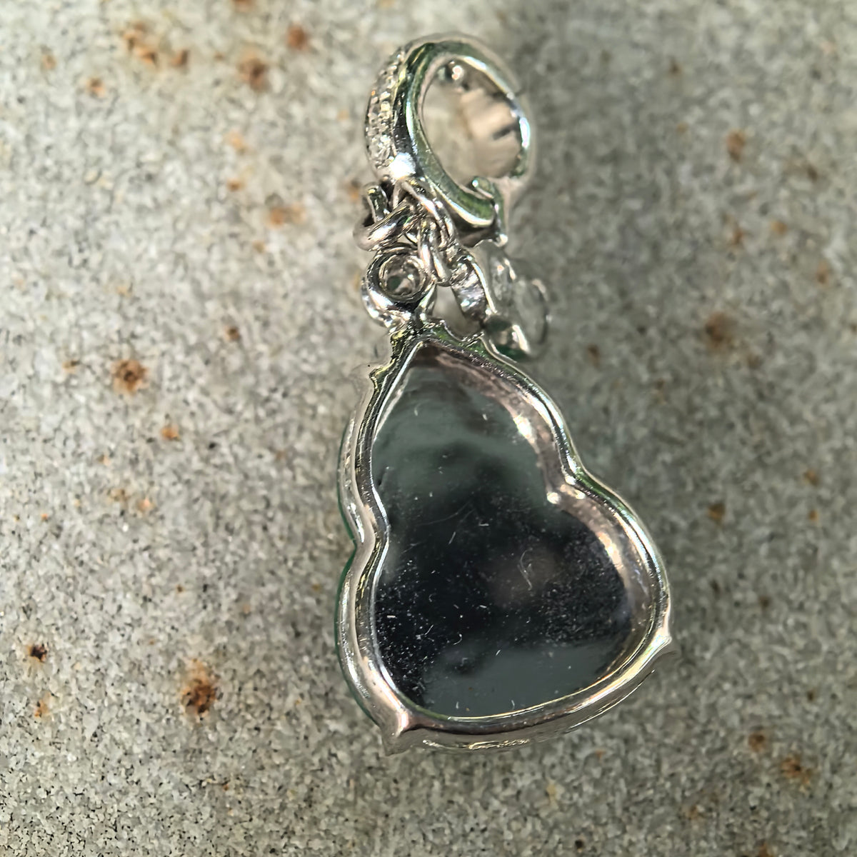 Icy Vivid Green Jadeite Gourd Pendant with 18K Gold and Diamonds