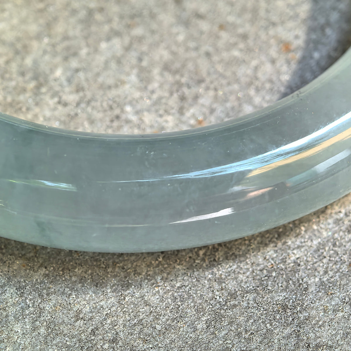 Icy Glutinous Light Green Round Jadeite Bangle -53mm