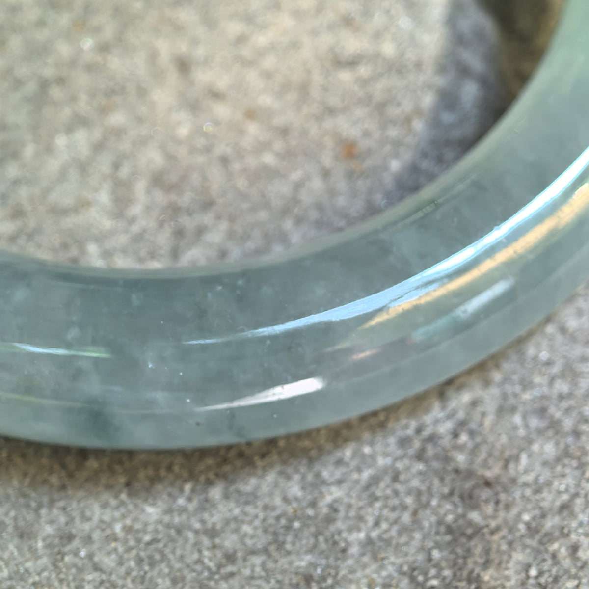 Icy Glutinous Light Green Round Jadeite Bangle -53mm