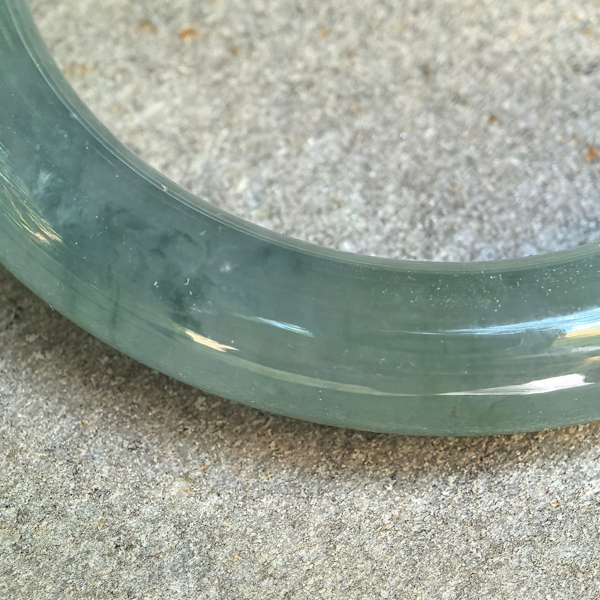 Icy Glutinous Light Green Round Jadeite Bangle -53mm