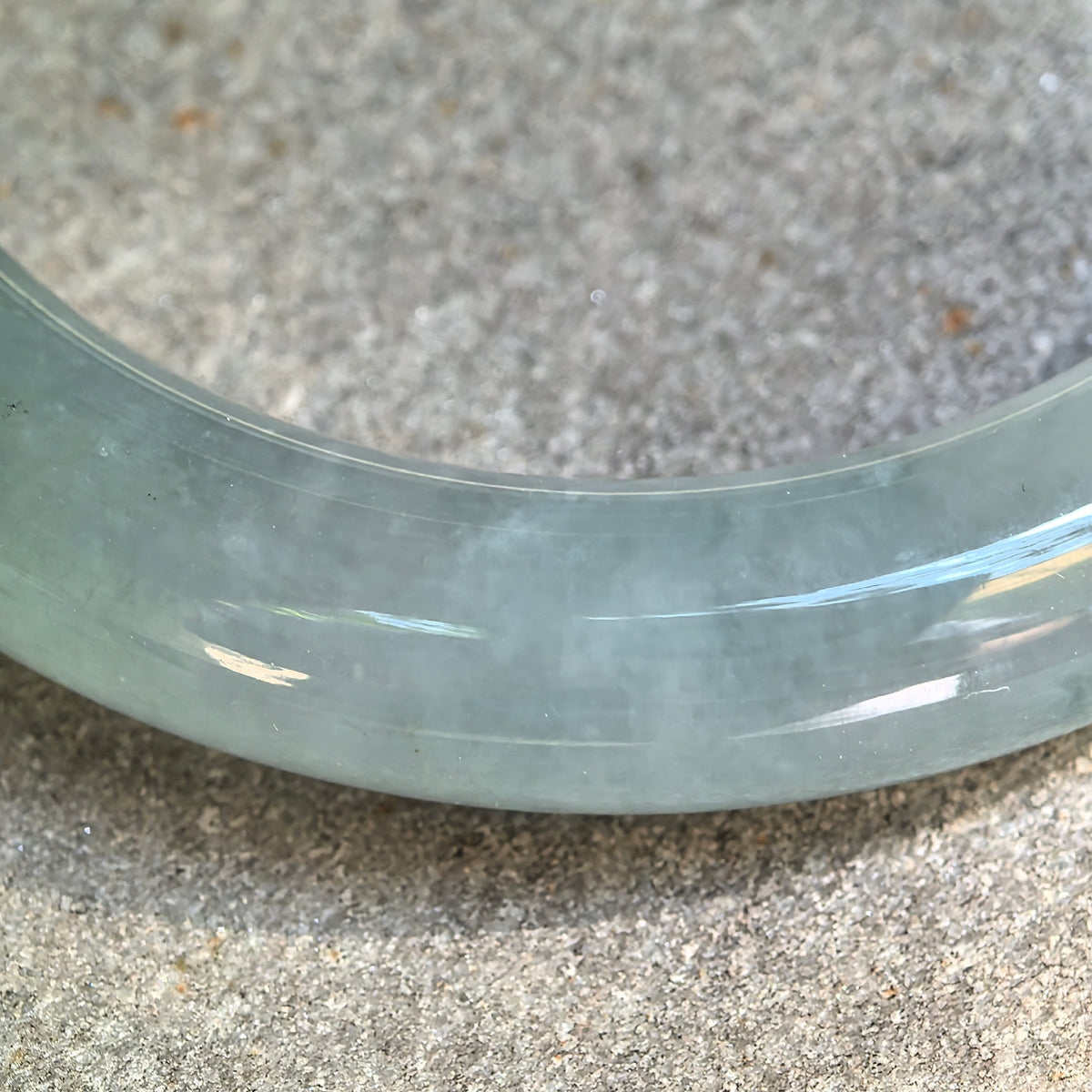 Icy Glutinous Light Green Round Jadeite Bangle -53mm