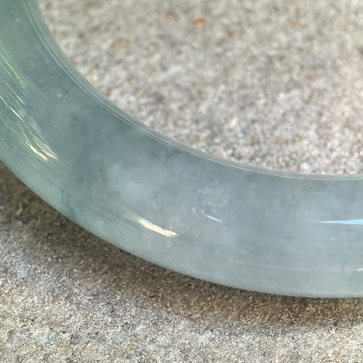 Icy Glutinous Light Green Round Jadeite Bangle -53mm