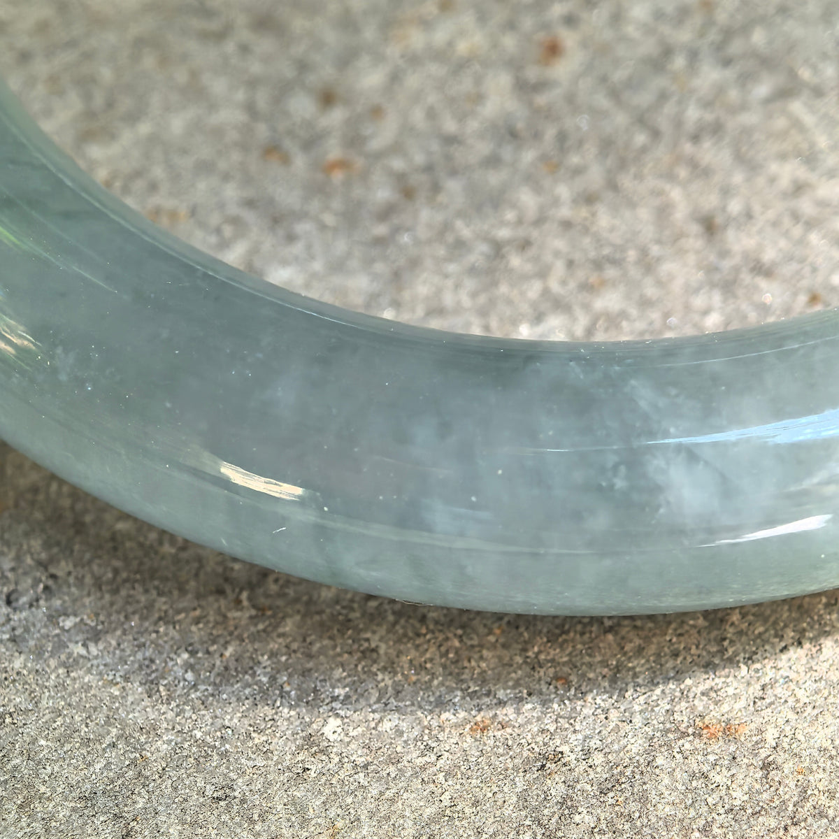 Icy Glutinous Light Green Round Jadeite Bangle -53mm
