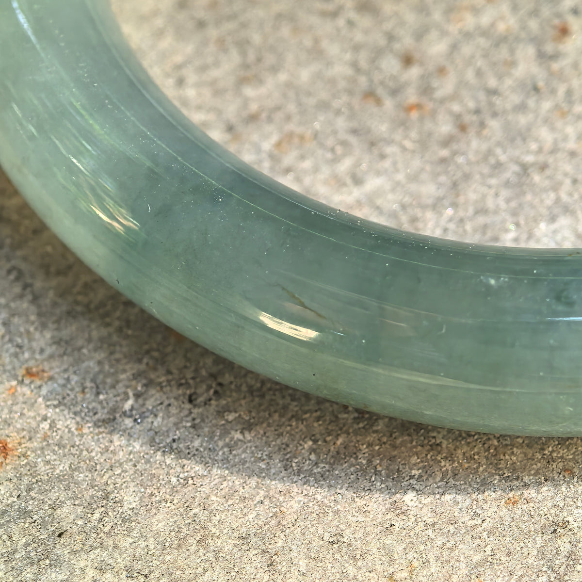 Icy Glutinous Light Green Round Jadeite Bangle -53mm