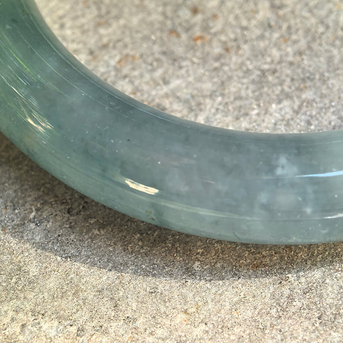 Icy Glutinous Light Green Round Jadeite Bangle -53mm
