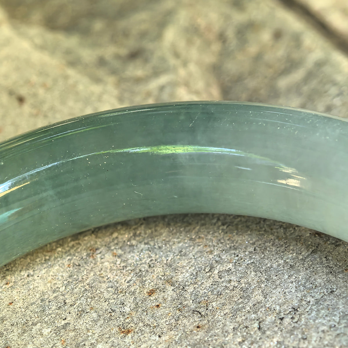Icy Glutinous Light Green Round Jadeite Bangle -53mm
