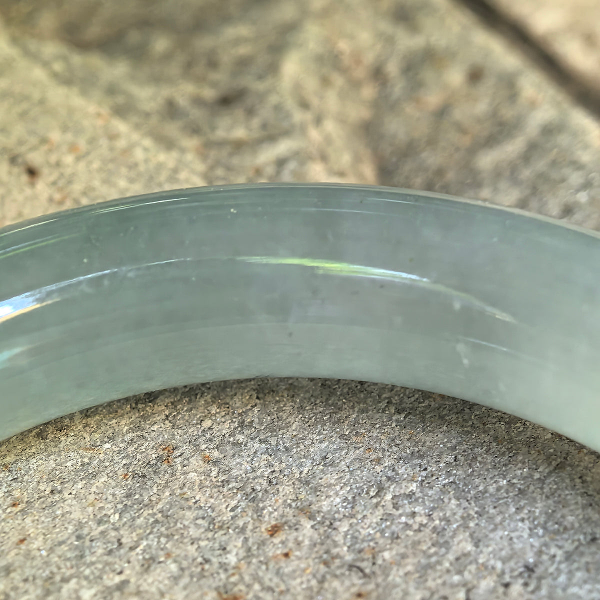 Icy Glutinous Light Green Round Jadeite Bangle -53mm