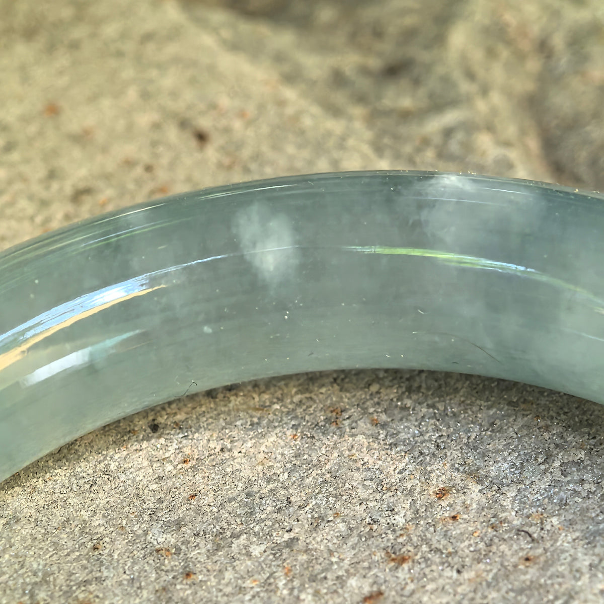 Icy Glutinous Light Green Round Jadeite Bangle -53mm
