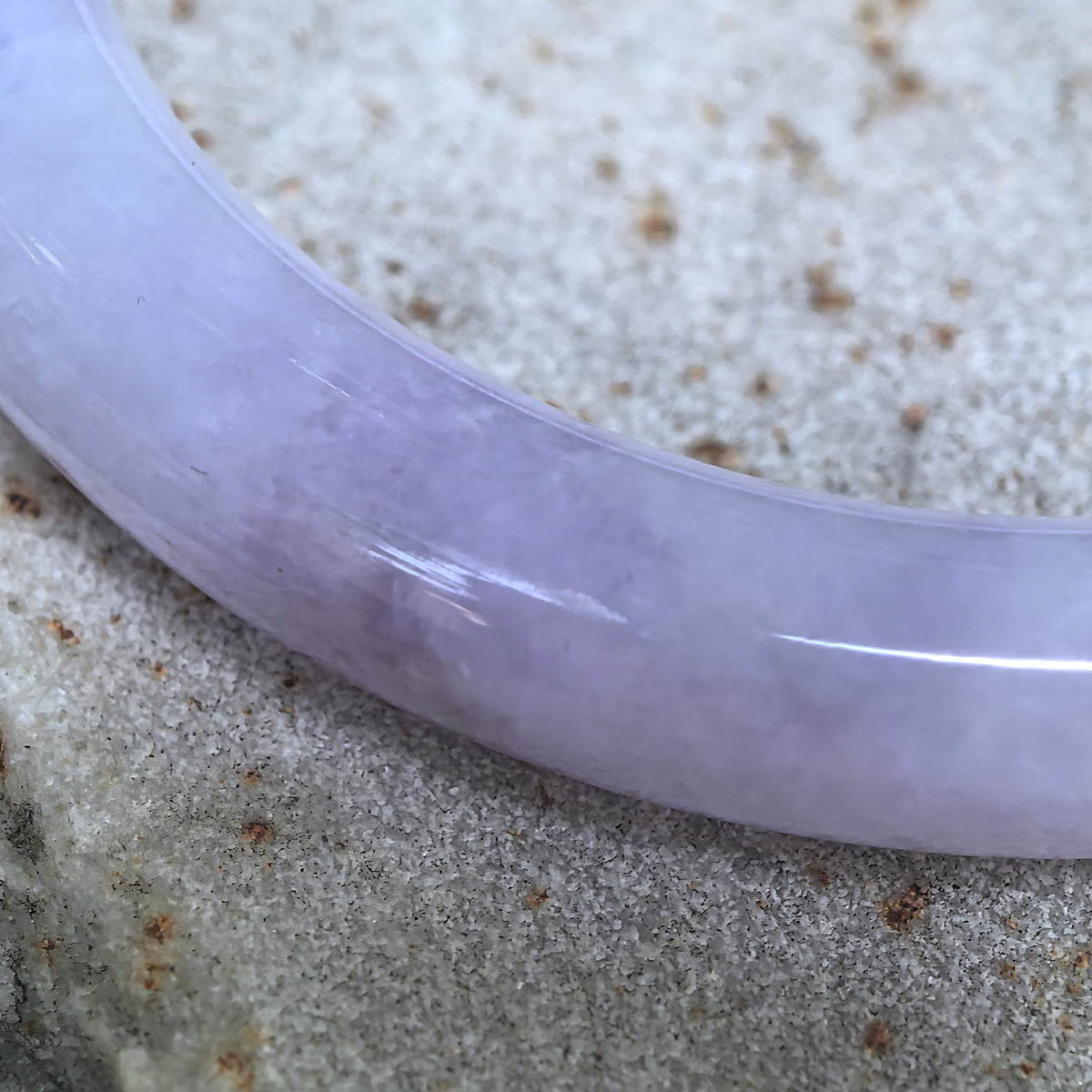 Glutinous Lavender Round Jadeite Bangle -51mm