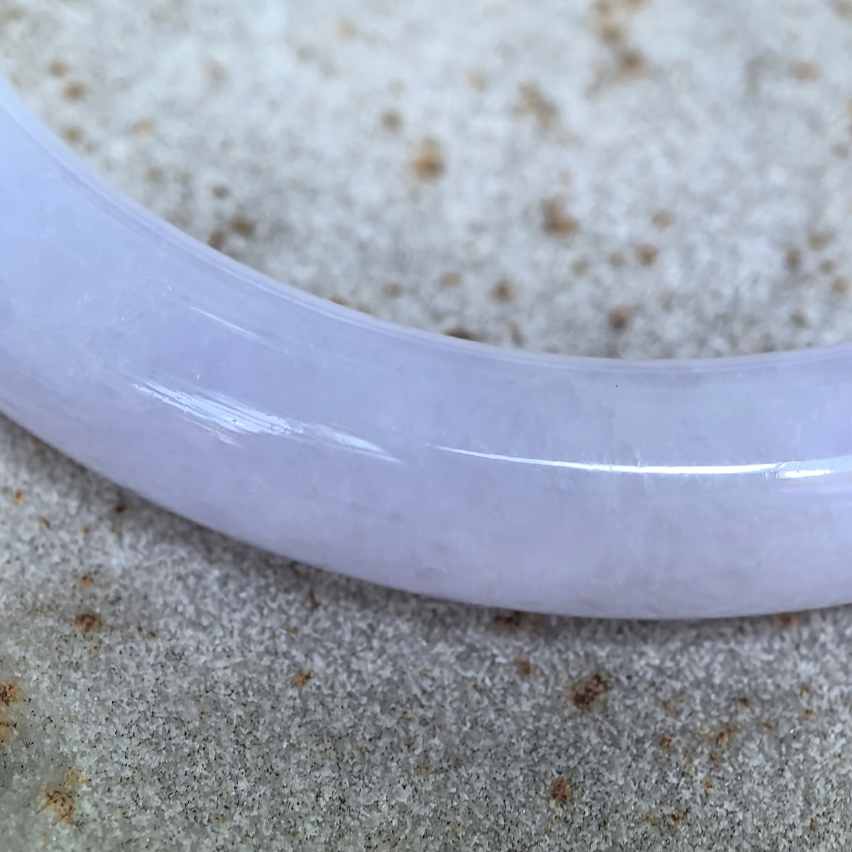 Glutinous Lavender Round Jadeite Bangle -51mm