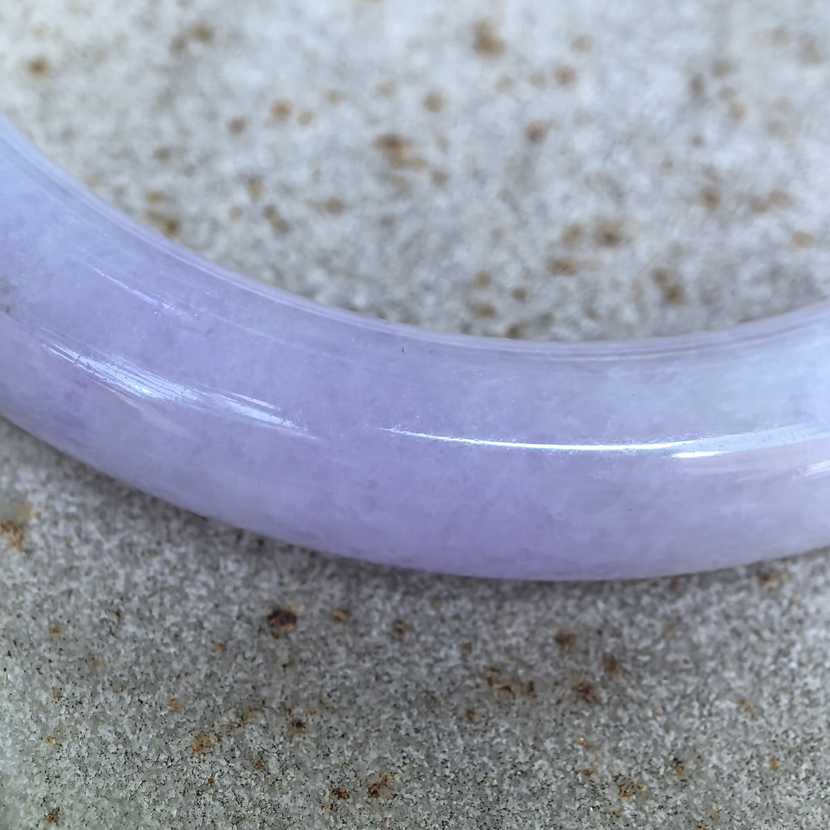 Glutinous Lavender Round Jadeite Bangle -51mm