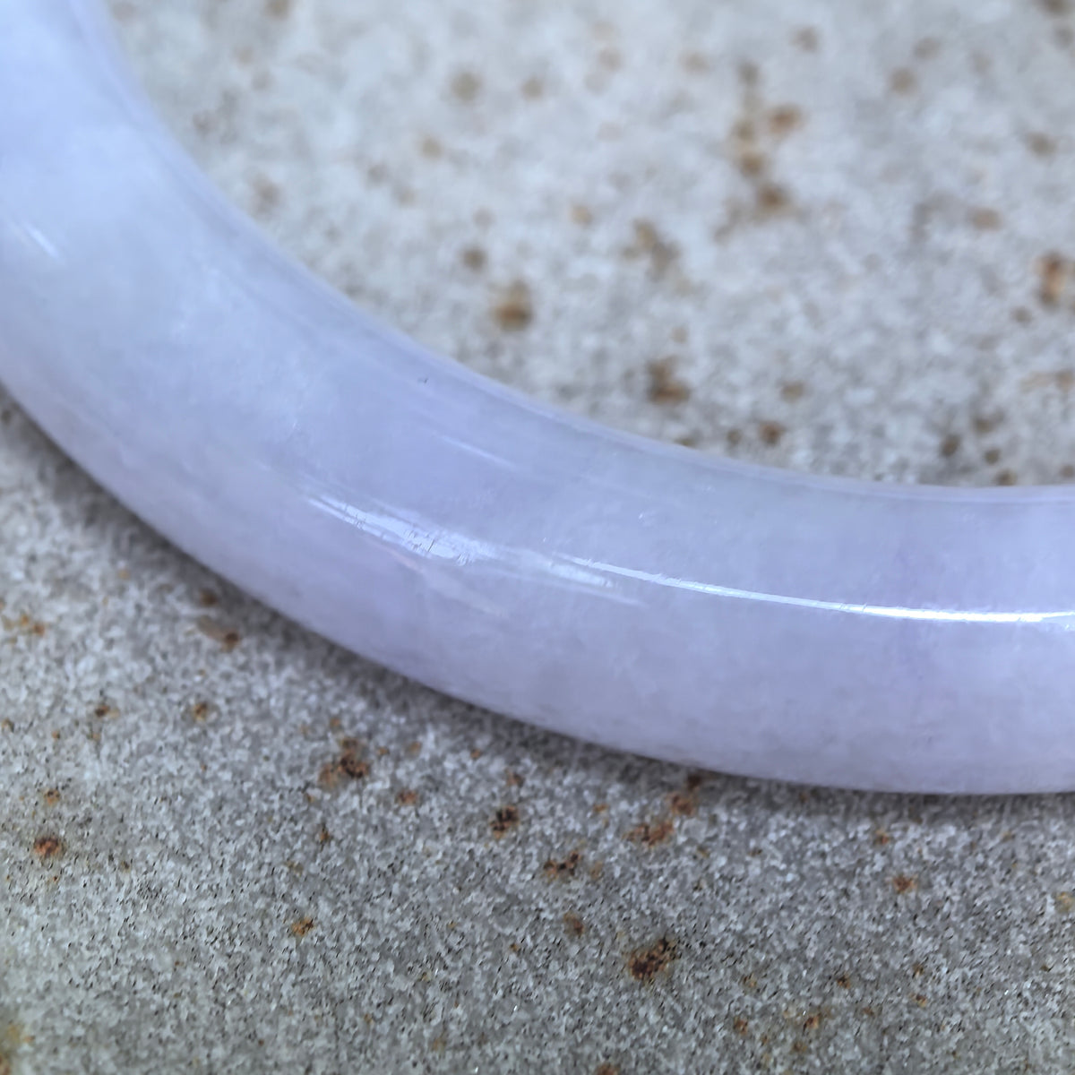 Glutinous Lavender Round Jadeite Bangle -51mm