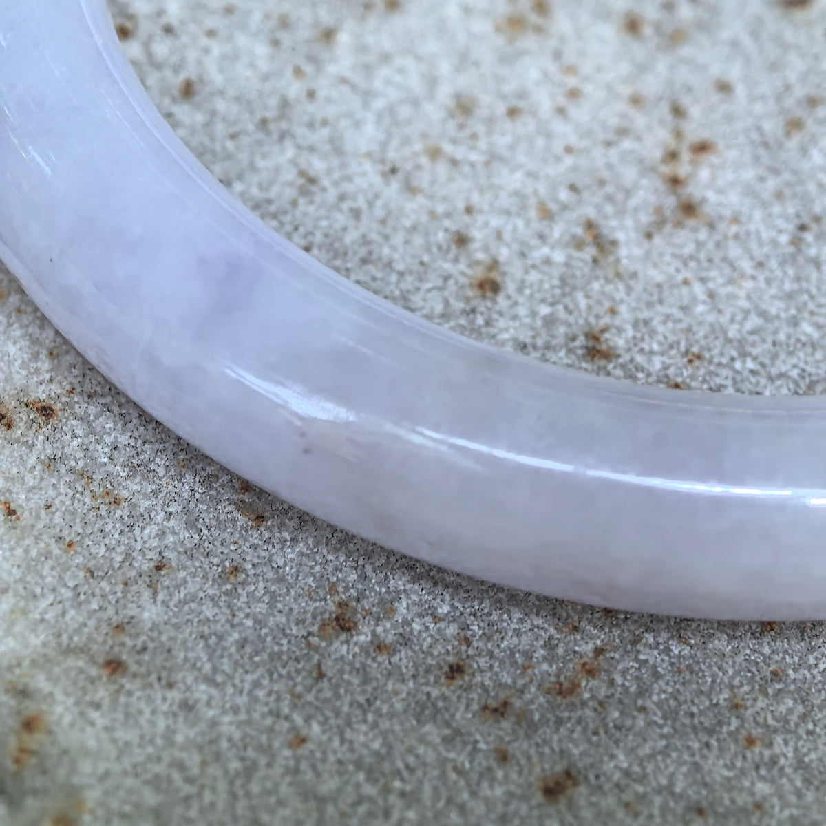 Glutinous Lavender Round Jadeite Bangle -51mm