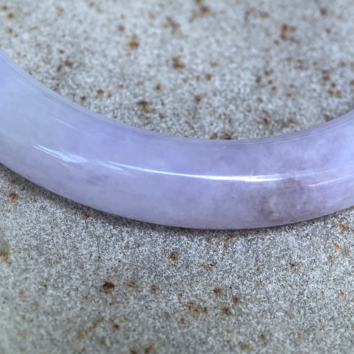 Glutinous Lavender Round Jadeite Bangle -51mm