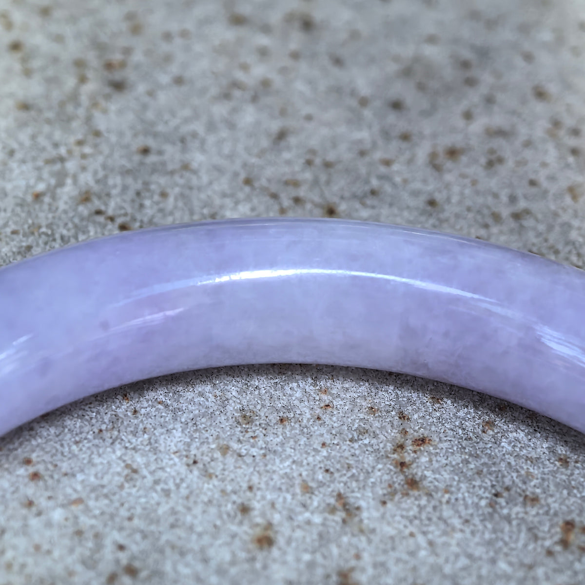 Glutinous Lavender Round Jadeite Bangle -51mm