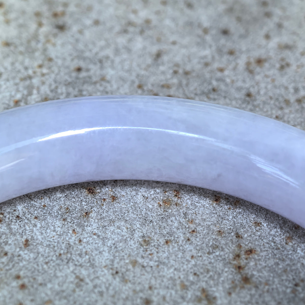 Glutinous Lavender Round Jadeite Bangle -51mm
