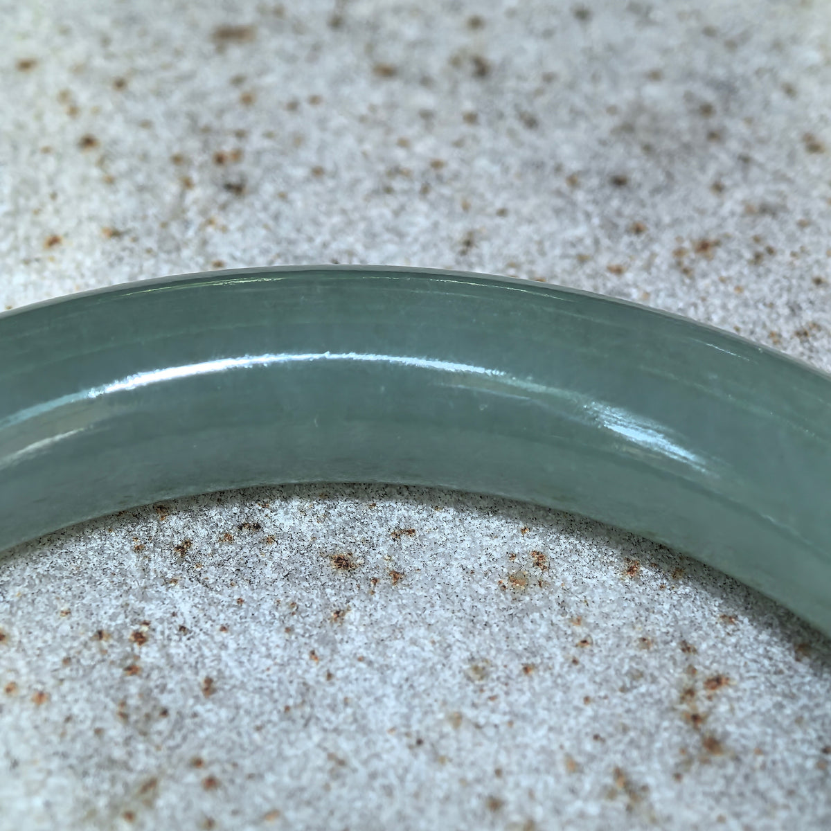 Icy Glutinous Green Round Jadeite Bangle -55mm