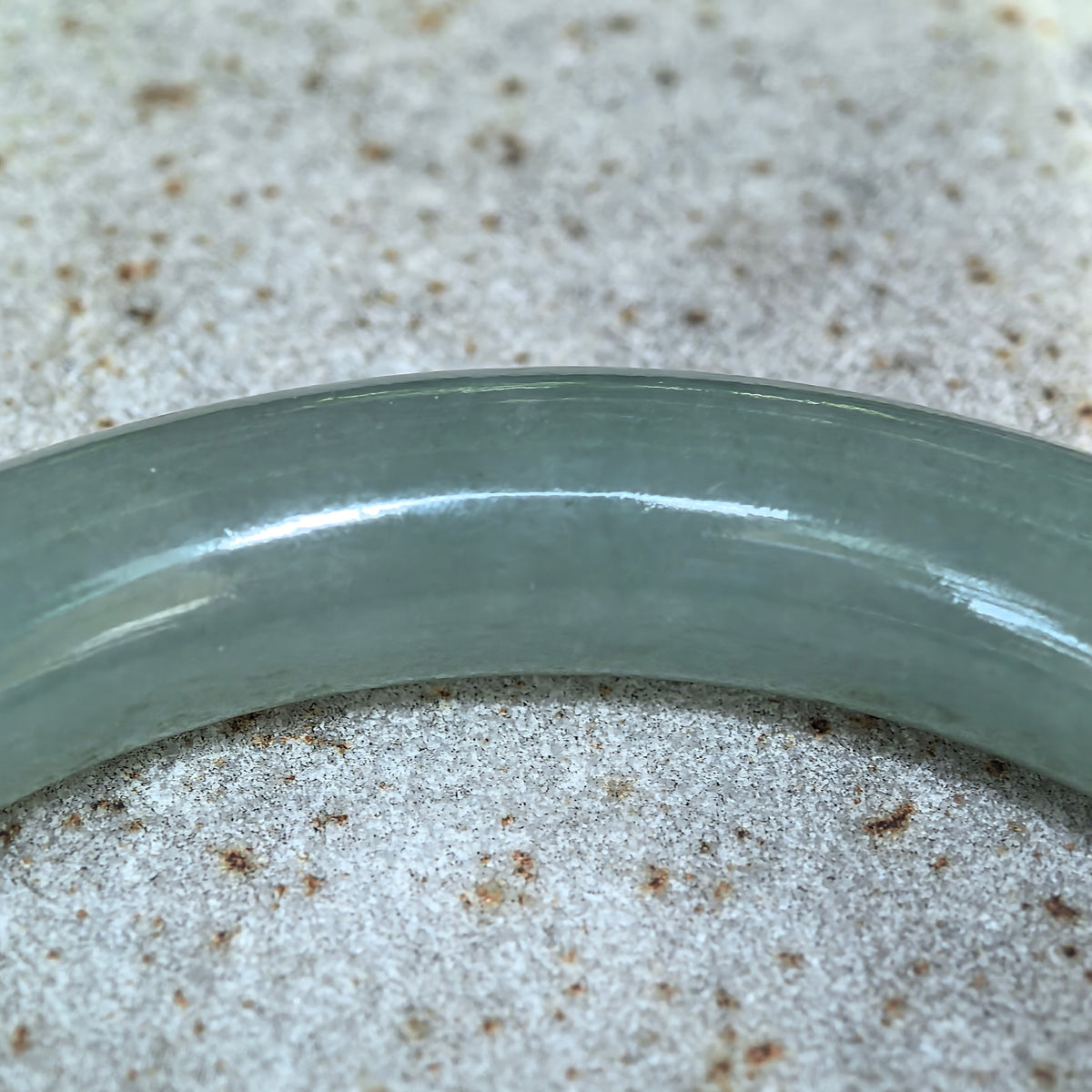 Icy Glutinous Green Round Jadeite Bangle -55mm