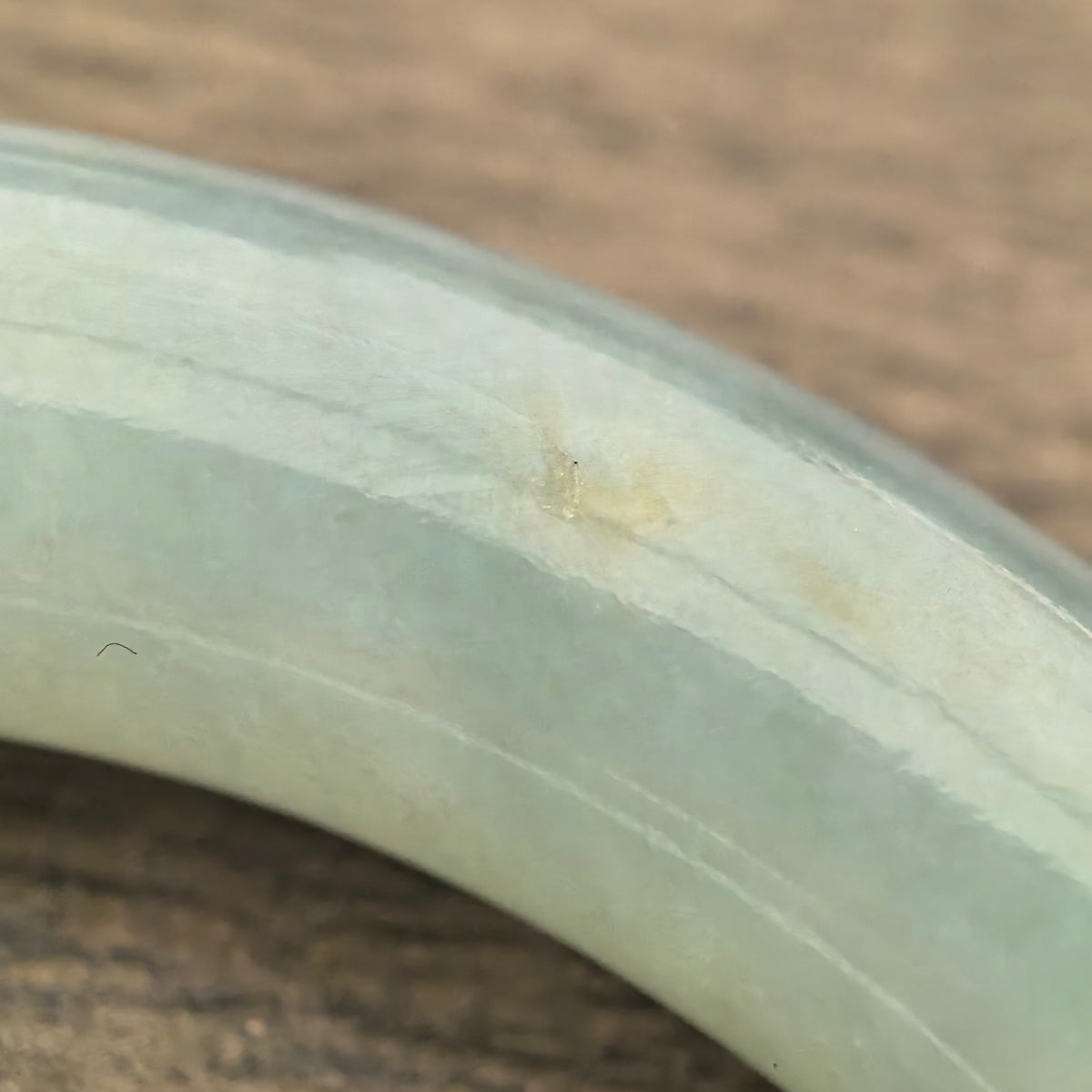 Icy Glutinous Green Round Jadeite Bangle -55mm