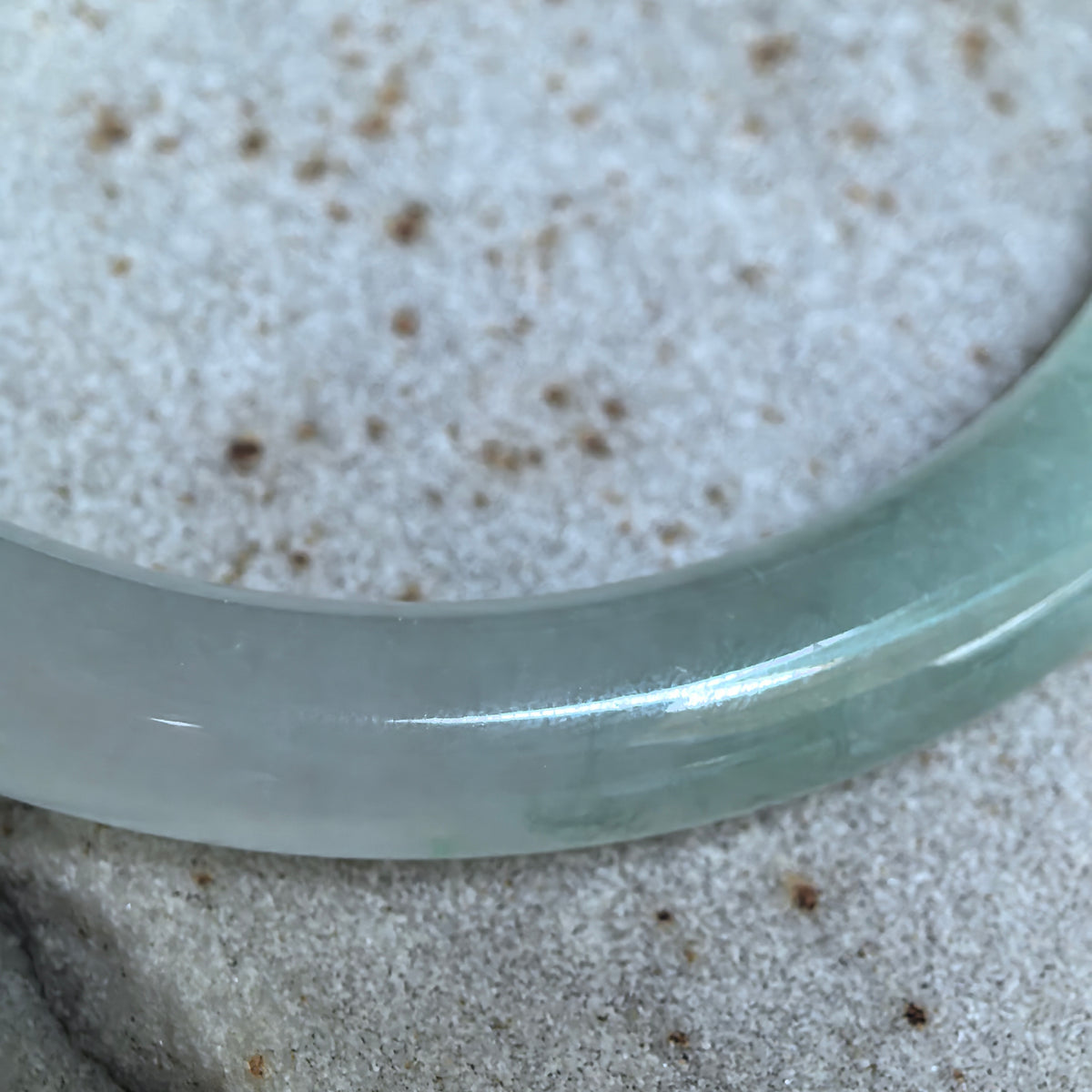 Icy Glutinous Lihgt Green Round Jadeite Bangle -55mm