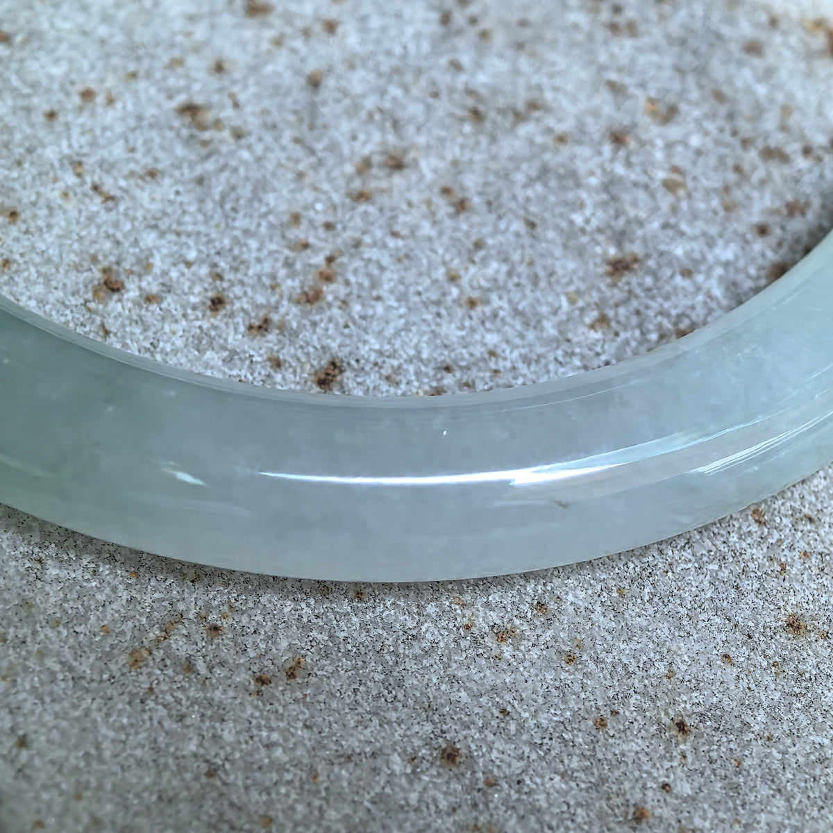 Icy Glutinous Lihgt Green Round Jadeite Bangle -55mm